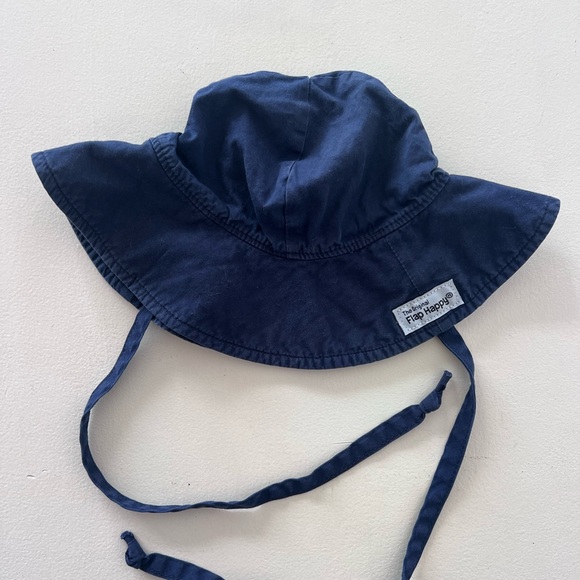 Flap Happy Dark Blue Kids Sun Hat - Picture 1 of 4